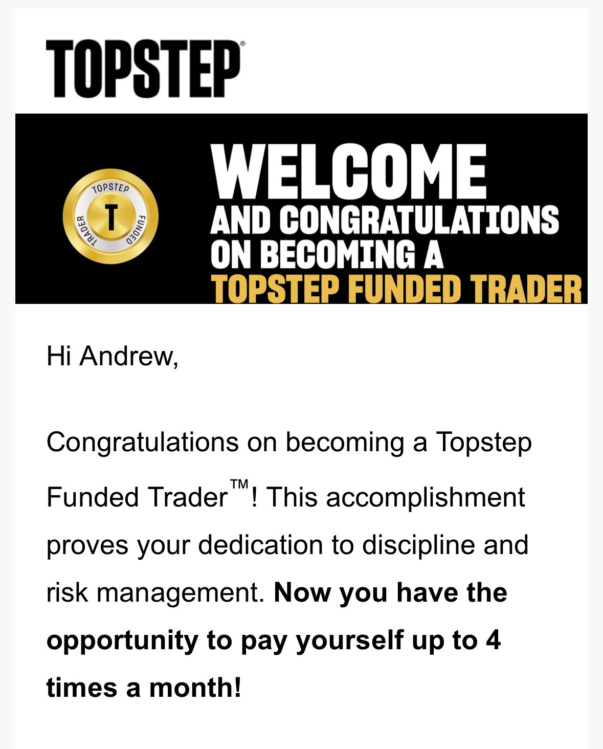 Drew — Topstep Funded Trader