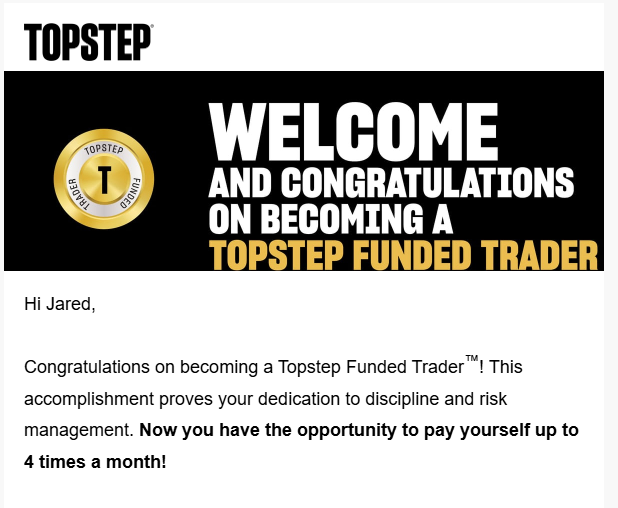 Jared — Topstep Funded Trader